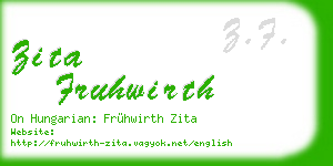 zita fruhwirth business card