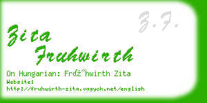 zita fruhwirth business card